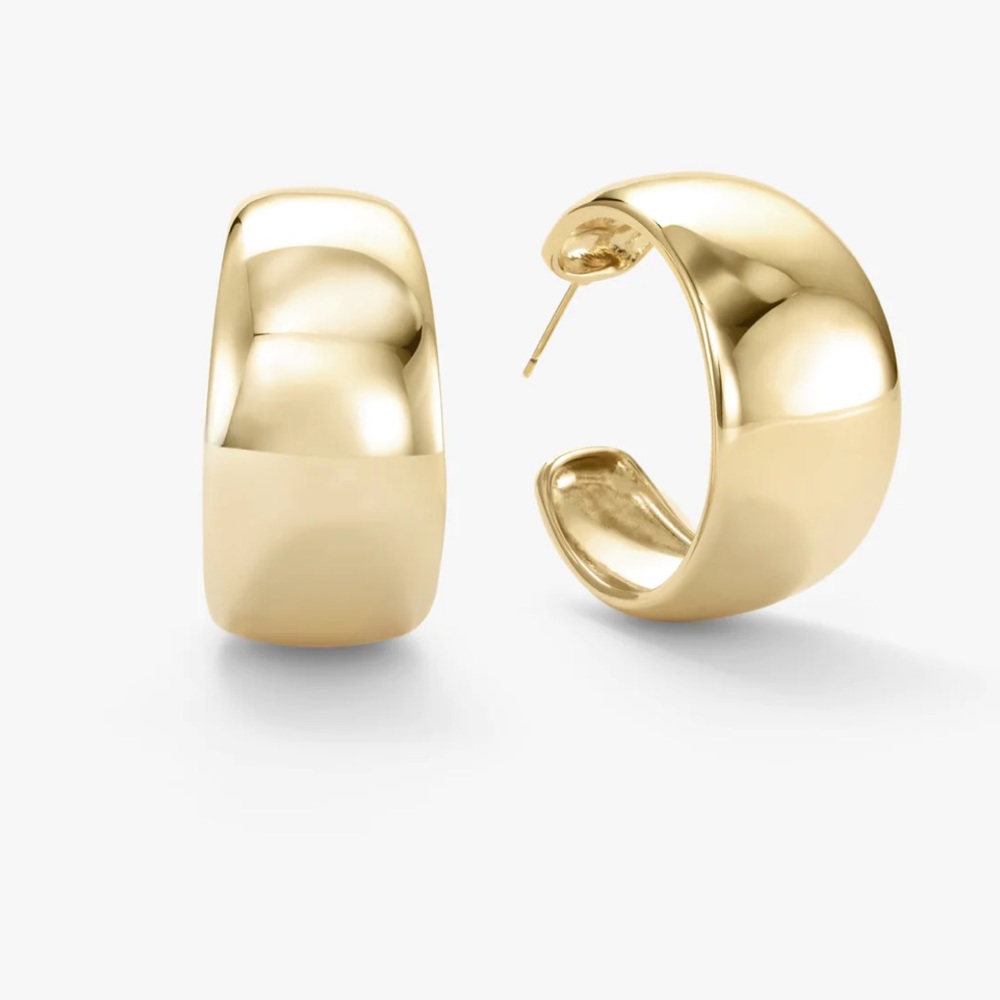 MELINDA MARIA - She’s So Smooth Mama Hoops - Gold Thick Earrings Selena Gomez